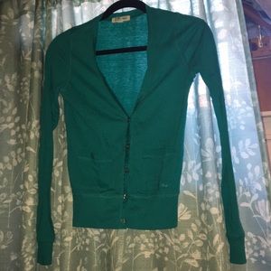 Teal long sleeve cardigan